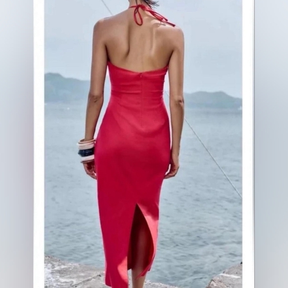 Zara Strapless Red Dress - Picture 2 of 4